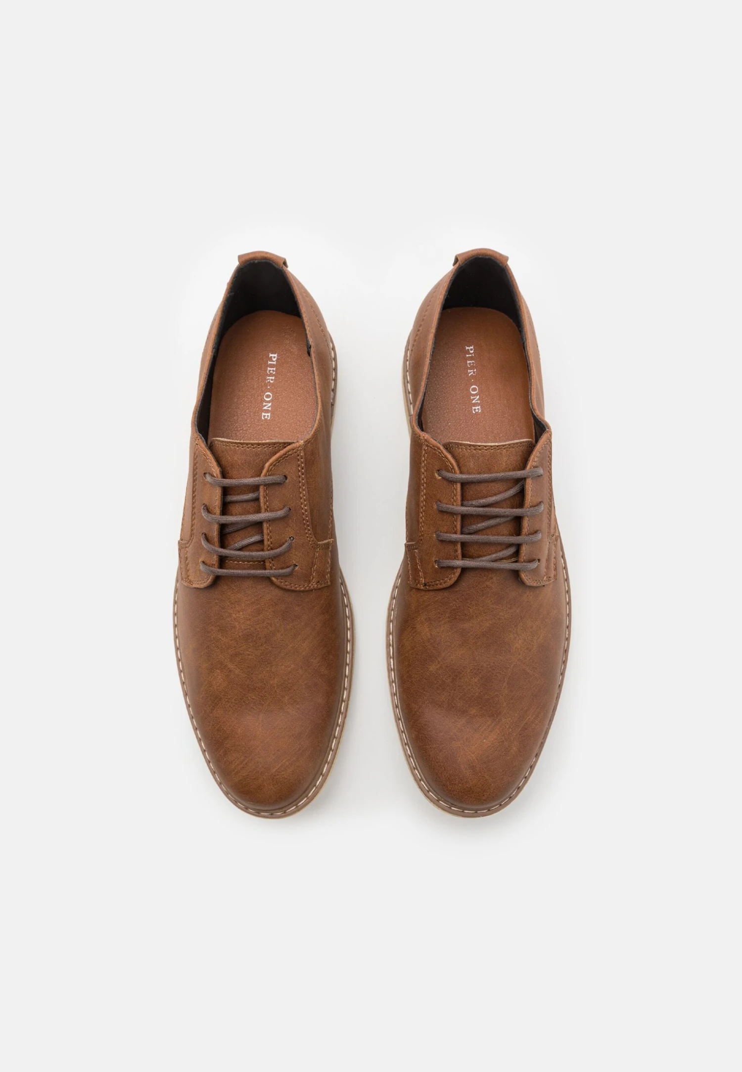 Pier One Unisex - Veterschoenen - Cognac 6 Pier One Unisex - Veterschoenen - Cognac - Afbeelding 4
